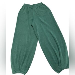 Free People Beach Women’s Heavy Knit Wide Leg Lounge Pants Size M Forest Green